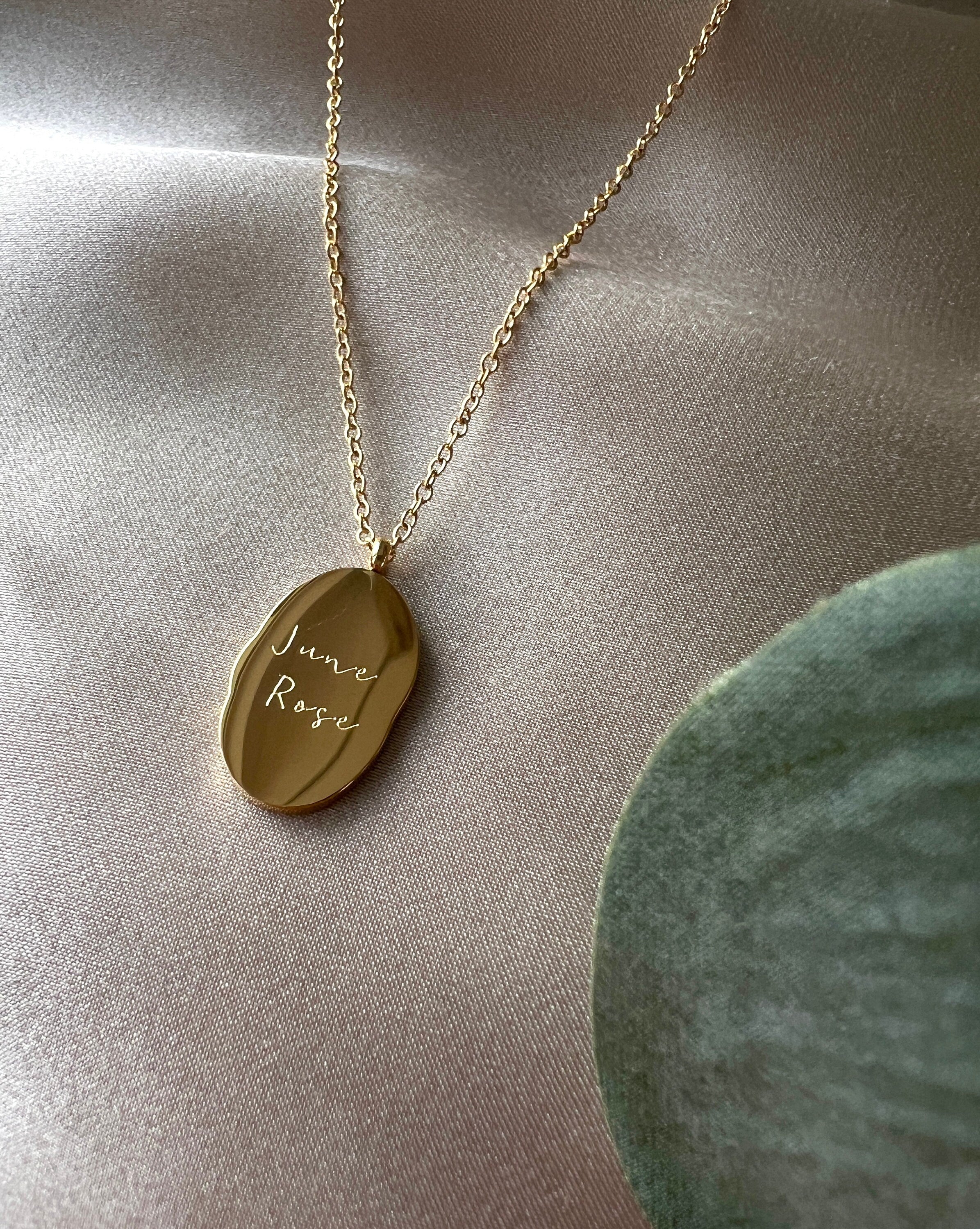 Persönliche Geburtsmonat Halskette Monat Juni - Geburtsblume Rose Blume - 18k Gold - wasserfest Halskette für Frauen, Geschenk Trauzeugin-Ohrringe-Schmuckblüte