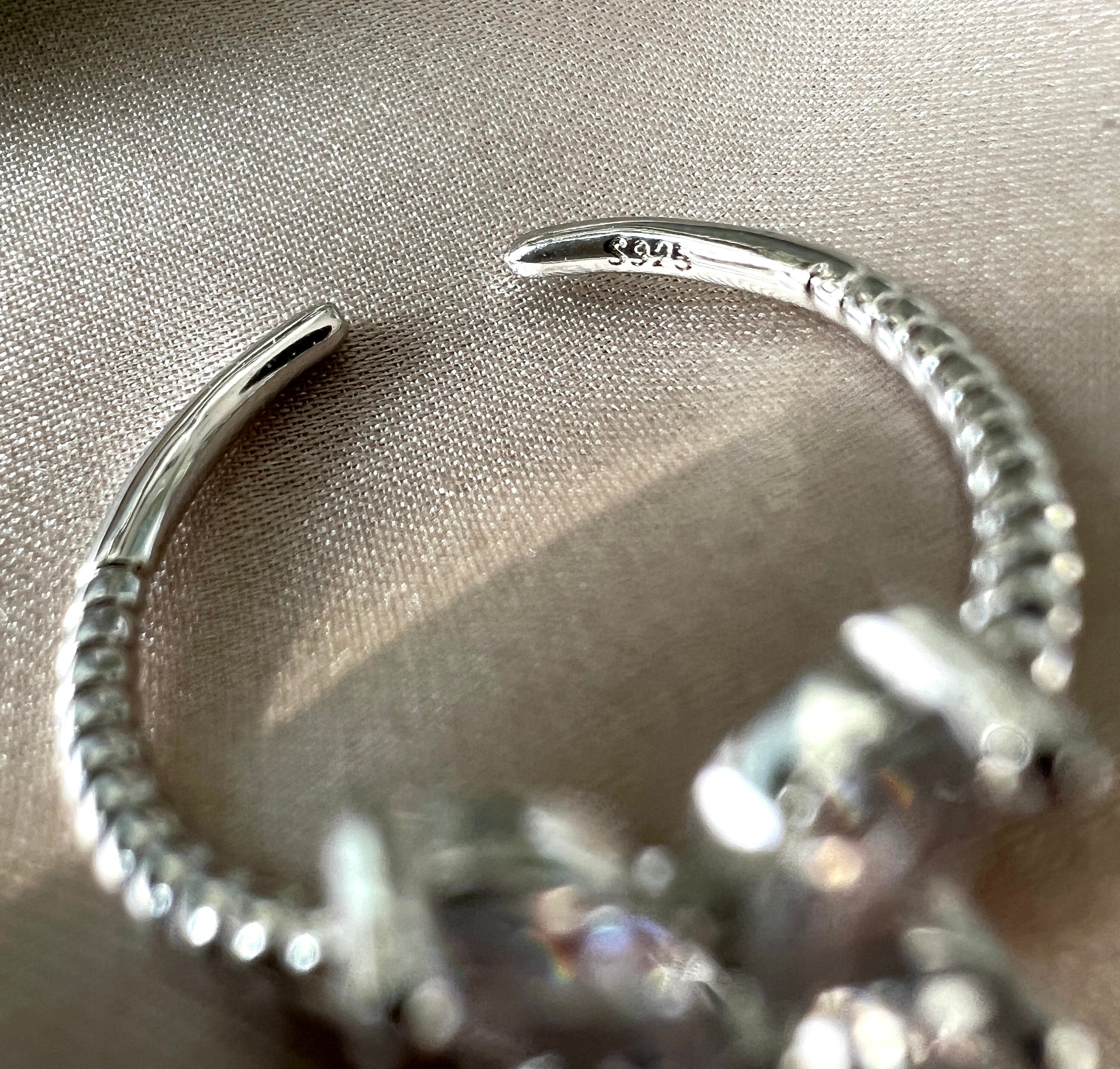 Ring Schmetterling, 925 Silber, funkelnde Zirkonia Steine, verstellbarer offener Ring, Schmuck für Frauen-Ringe-Schmuckblüte