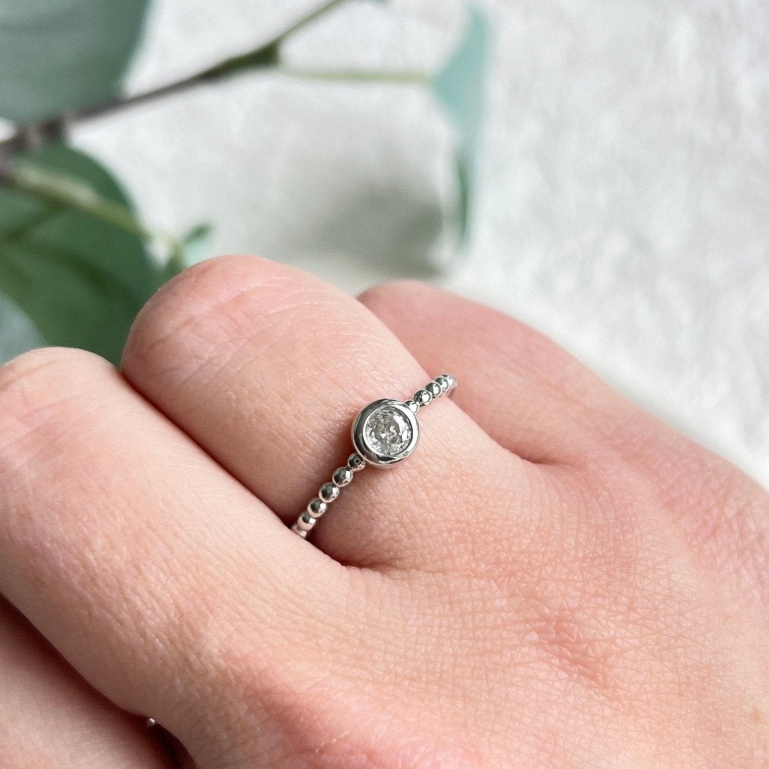 Ring Silber, funkelnde Cubic Zirconia Steine, hochwertiger Schmuck, offen, verstellbar,-Ohrringe-Schmuckblüte