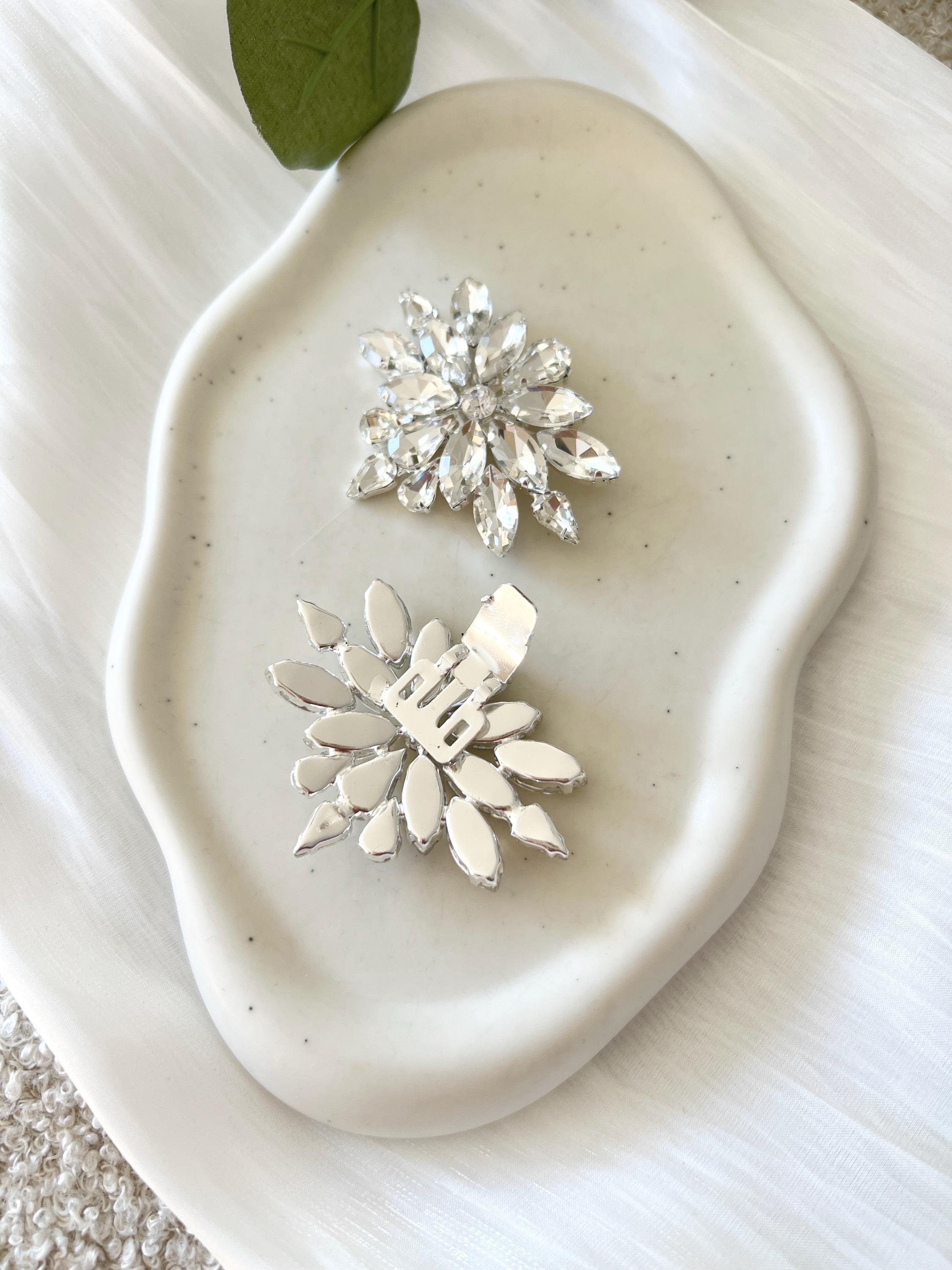Brautzubehör, Braut Schuhclip, 2 Stück, Set, glänzender Strass, silberner Brautschmuck, Schuhschmuck, elegantes Accessoire, Schuhschmuck, flexibel, glänzender Schmuck, Hochzeit, Brautjungfer
