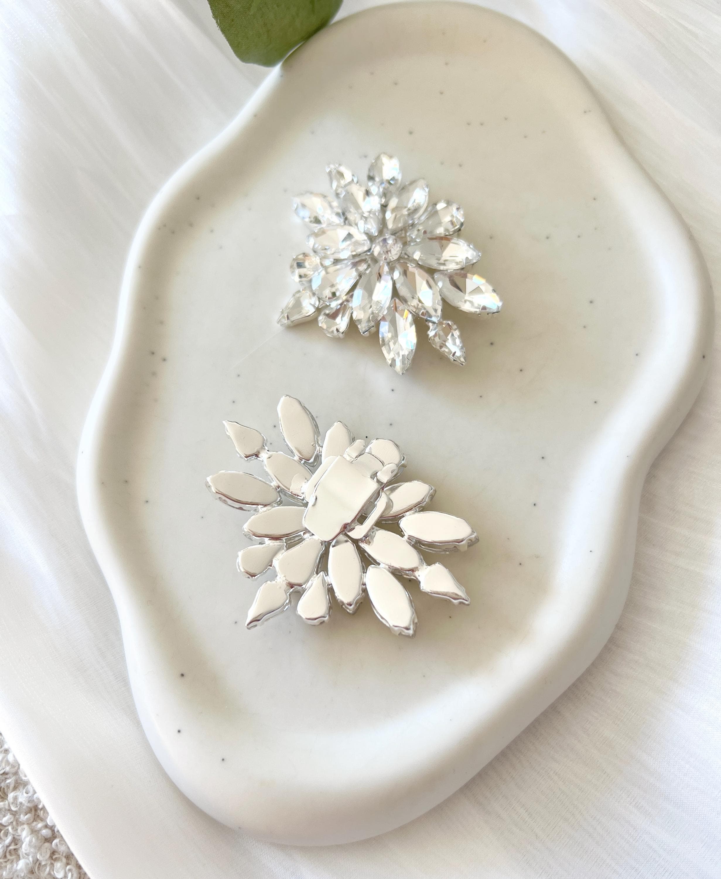 Brautzubehör, Braut Schuhclip, 2 Stück, Set, glänzender Strass, silberner Brautschmuck, Schuhschmuck, elegantes Accessoire, Schuhschmuck, flexibel, glänzender Schmuck, Hochzeit, Brautjungfer