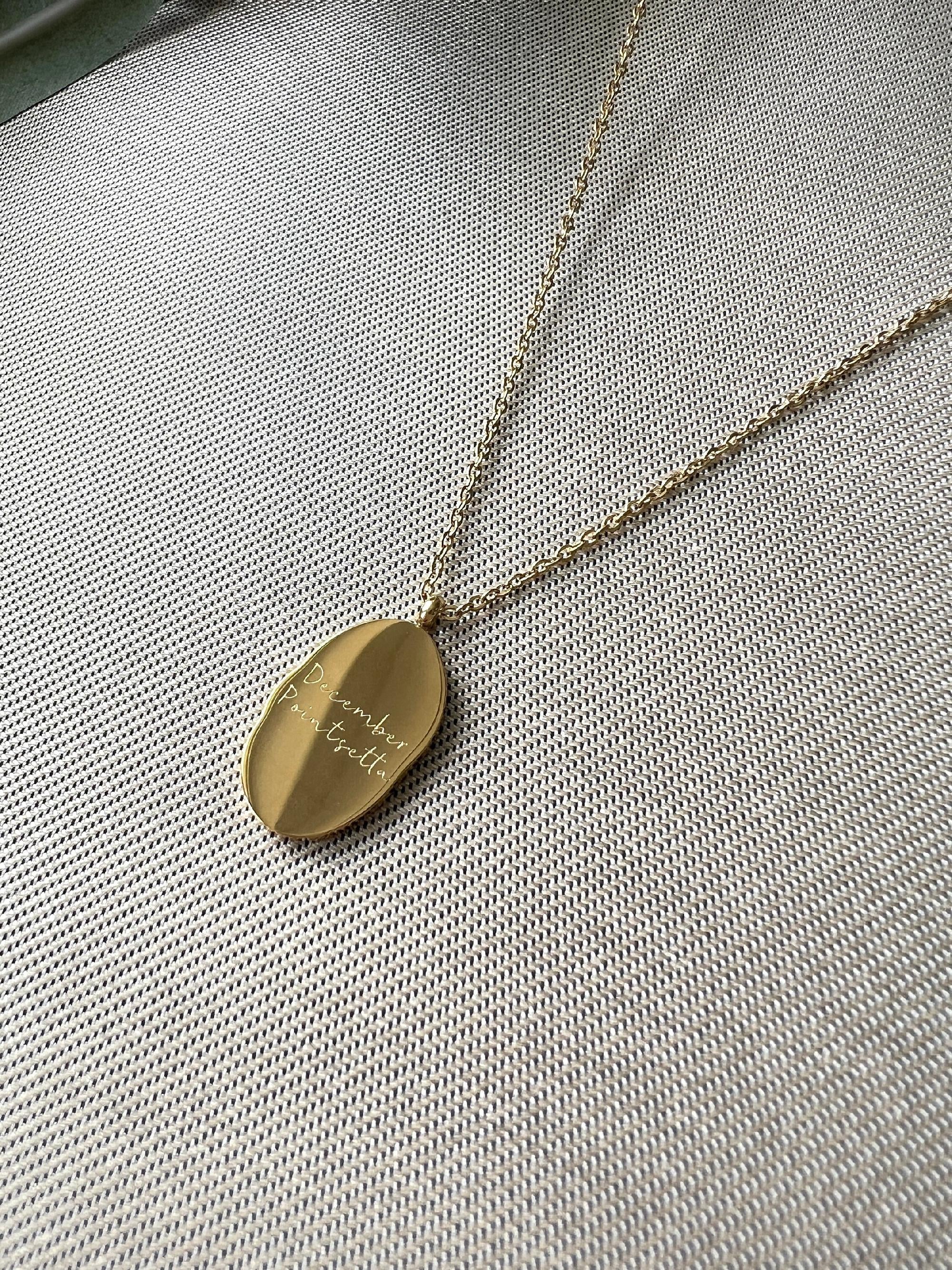 Wendehalskette, Geschenk Trauzeugin, Geburtsblume Dezember, Geburtsmonat, Weihnachtsstern Blume, 18k Gold, wasserfest, Halskette für Frauen-Halskette-Schmuckblüte