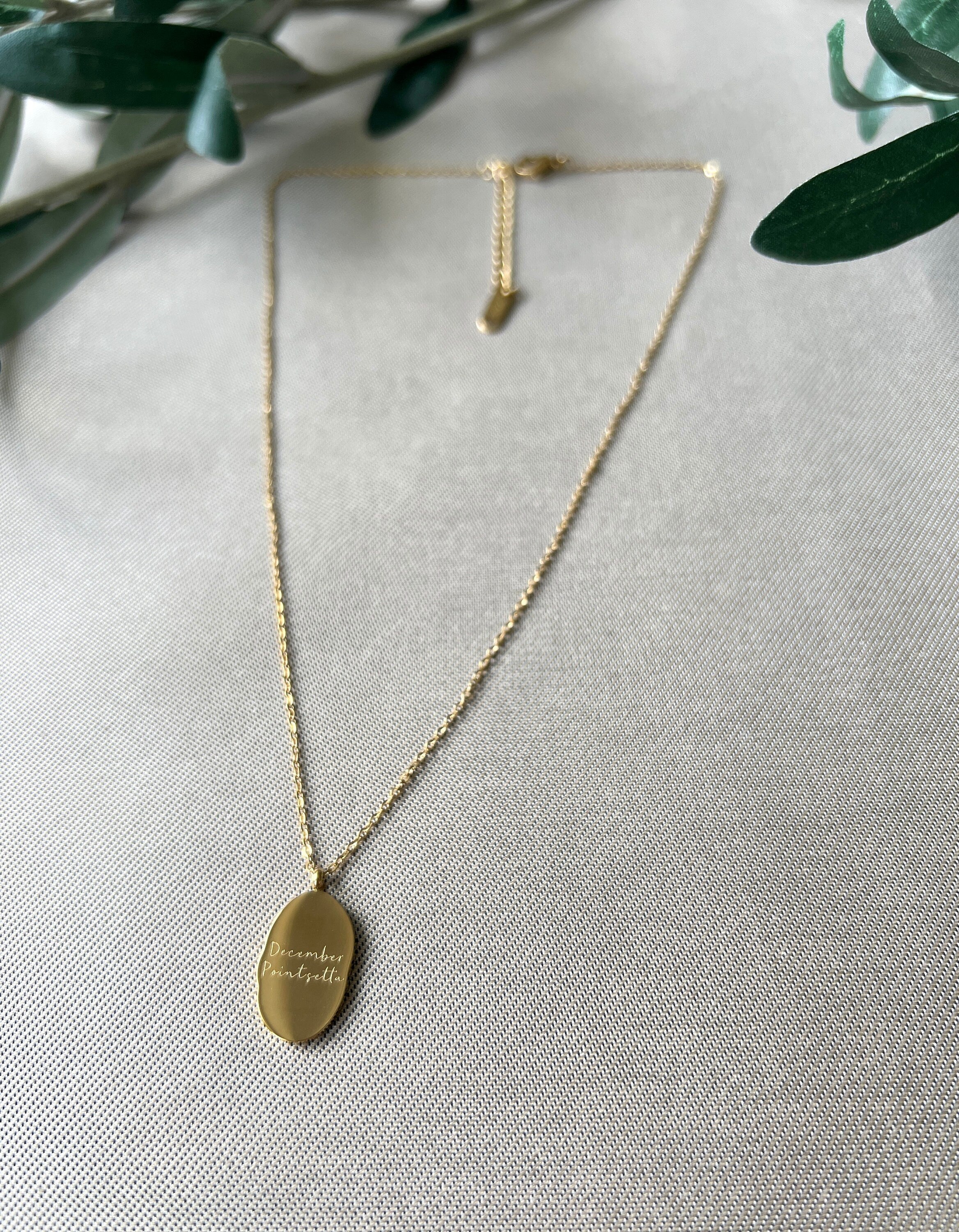 Wendehalskette, Geschenk Trauzeugin, Geburtsblume Dezember, Geburtsmonat, Weihnachtsstern Blume, 18k Gold, wasserfest, Halskette für Frauen-Halskette-Schmuckblüte