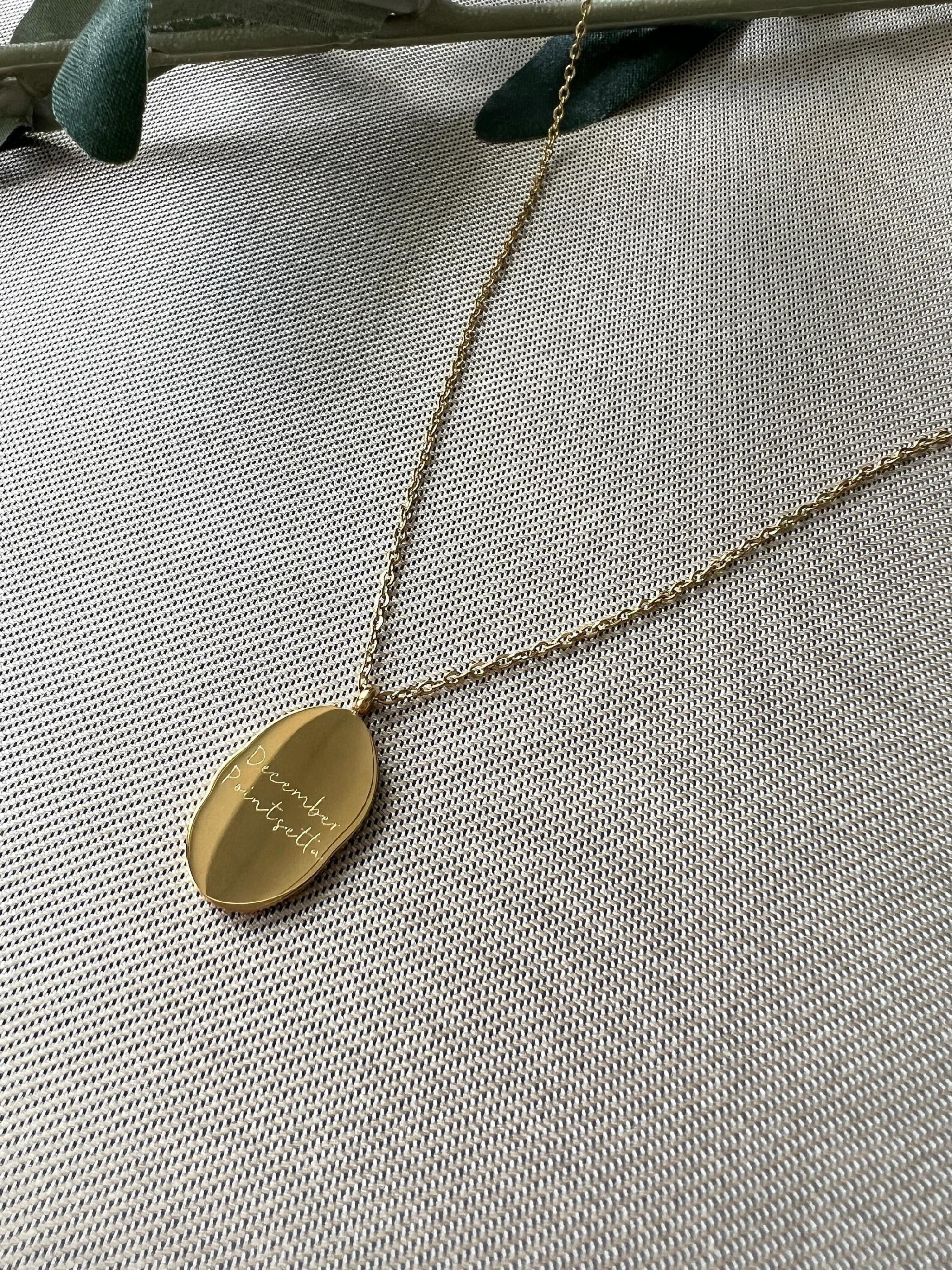 Wendehalskette, Geschenk Trauzeugin, Geburtsblume Dezember, Geburtsmonat, Weihnachtsstern Blume, 18k Gold, wasserfest, Halskette für Frauen-Halskette-Schmuckblüte