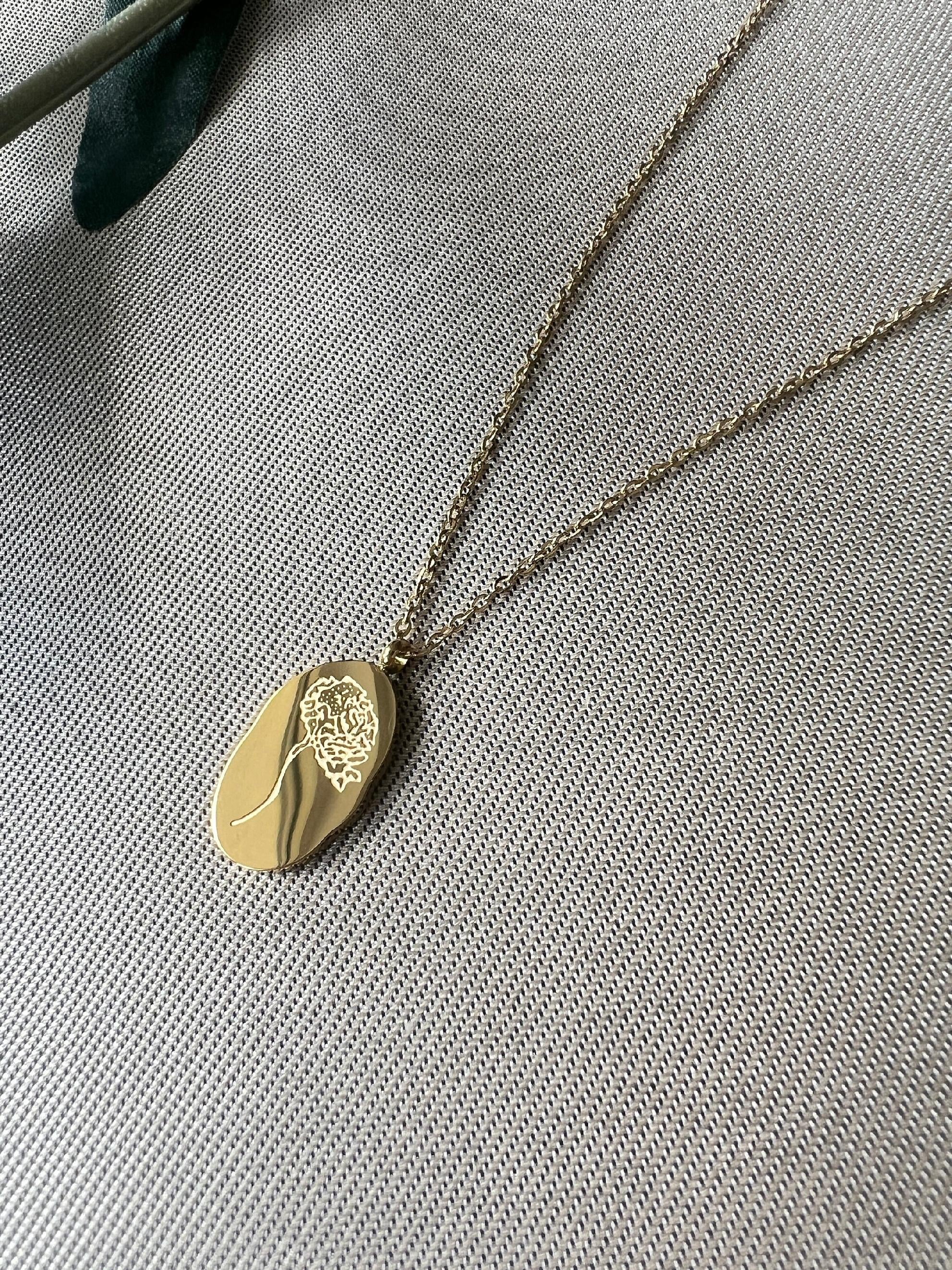 Wendehalskette, Geschenk Trauzeugin, Geburtsblume November, Geburtsmonat, Chrysantheme Blume, 18k Gold, wasserfest, Halskette für Frauen-Halskette-Schmuckblüte