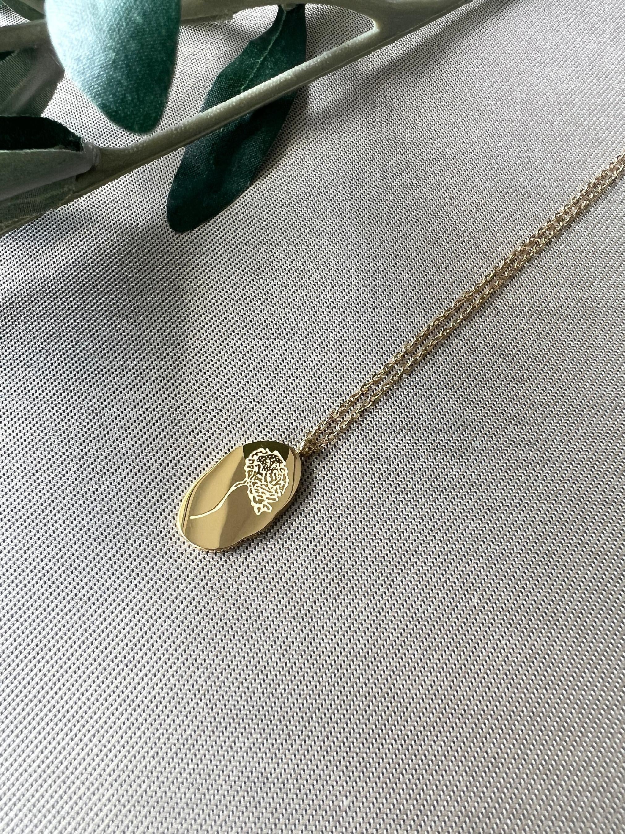 Wendehalskette, Geschenk Trauzeugin, Geburtsblume November, Geburtsmonat, Chrysantheme Blume, 18k Gold, wasserfest, Halskette für Frauen-Halskette-Schmuckblüte