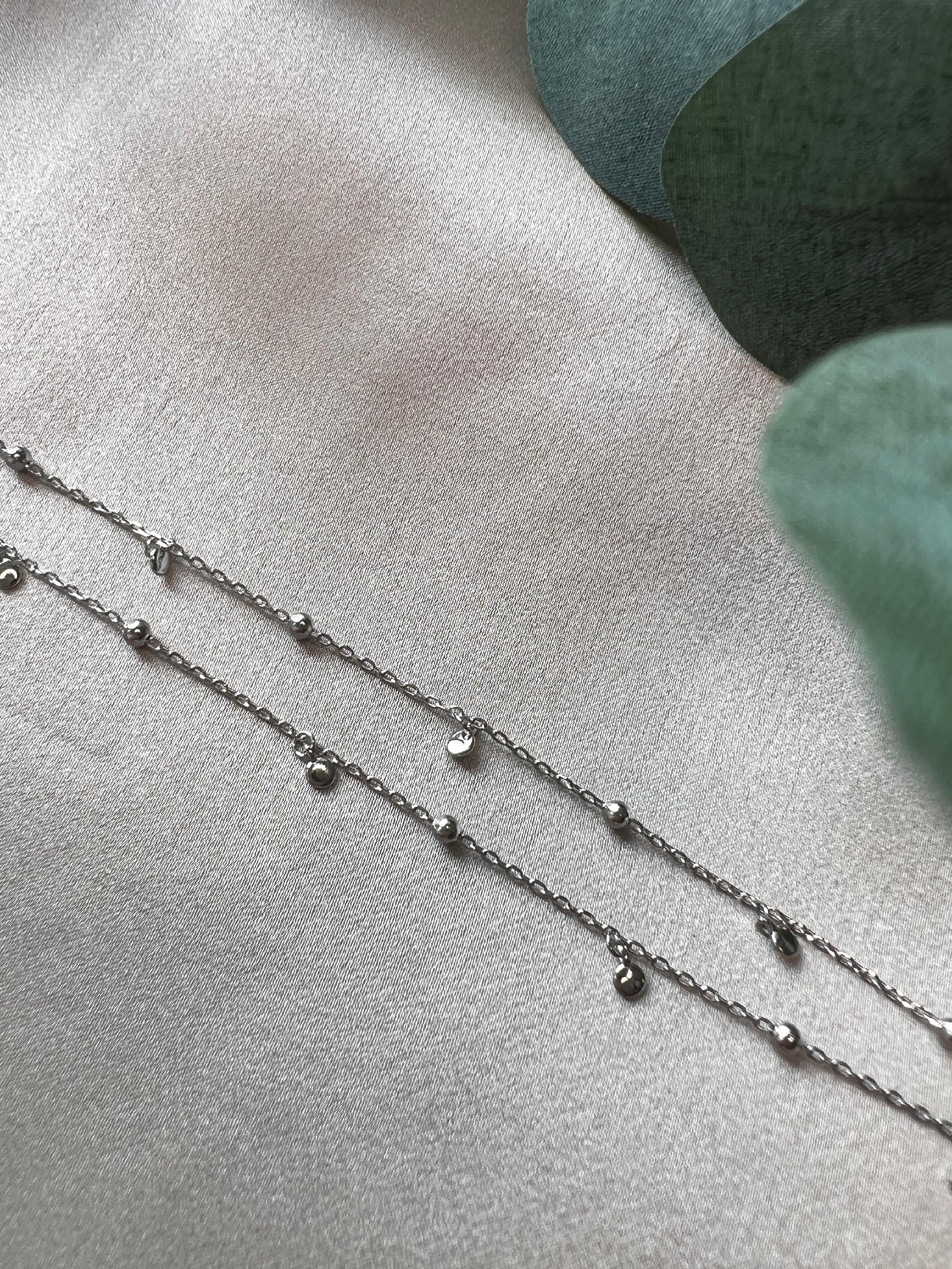 Zarte Halskette 925 Silber, filigrane Plättchenkette, kurze Kette, zeitlos elegant, Halskette für einen Layering Look-Halskette-Schmuckblüte