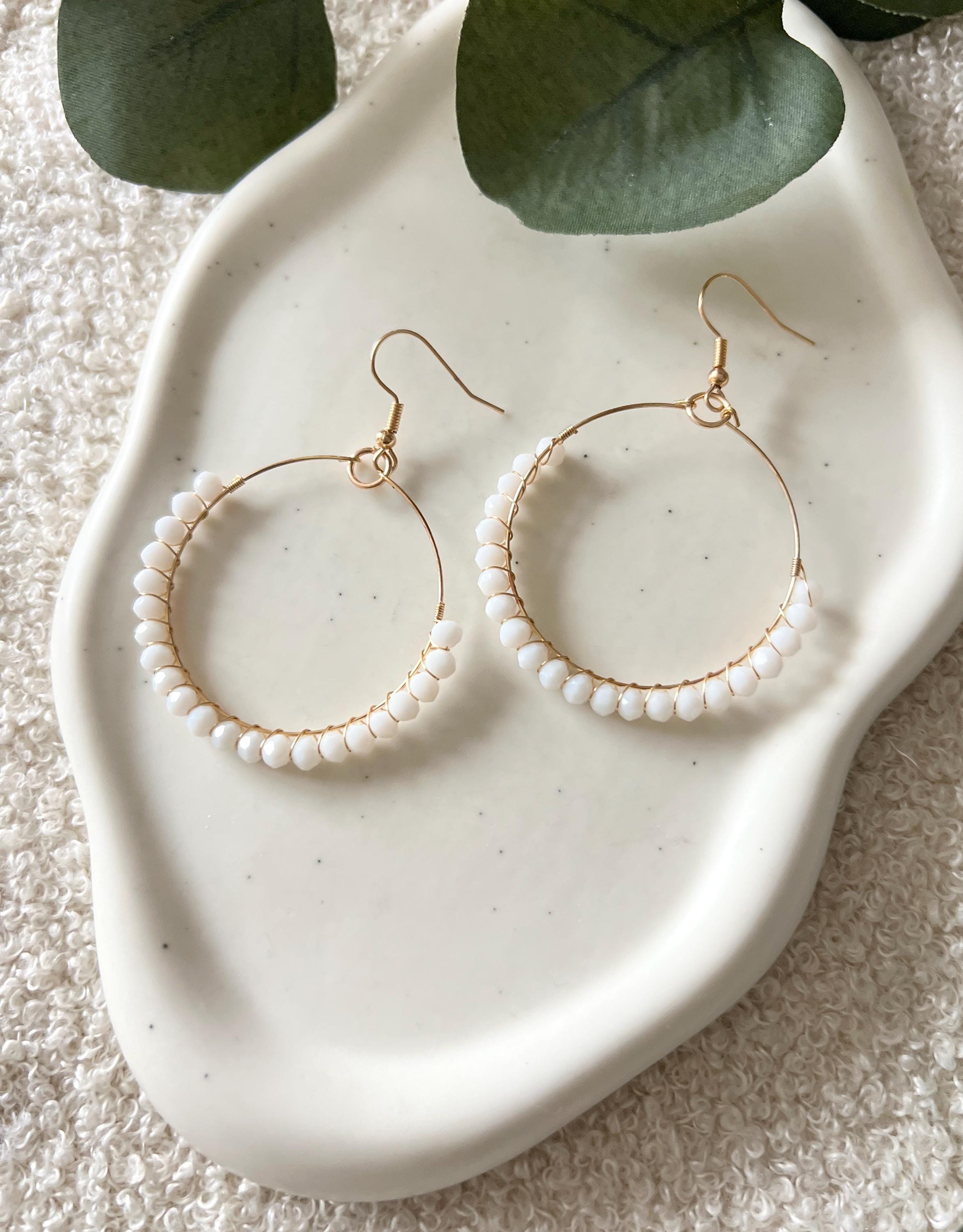 Brautohrringe, Standesamtohrringe, Brautschmuck, Gold, weiße Perlen, Ohrringe, Braut, Brautohrringe, Perlenschmuck