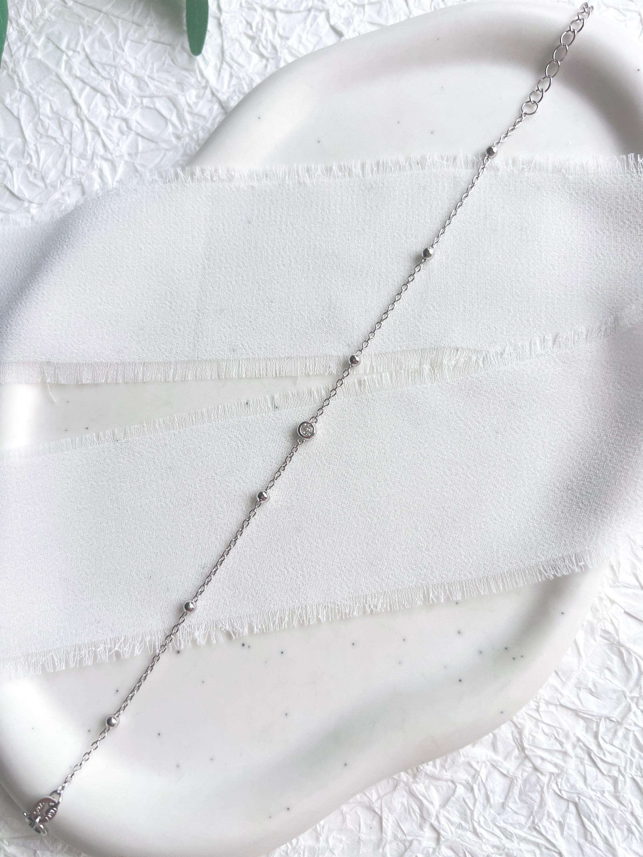 Armband, Silber, Cubic Zirconia Anhänger, feiner Brautschmuck, elegantes Brautarmband, silberner Schmuck, Hochzeit, Geschenk für Sie, Weihnachtsgeschenk, Brautjungfer