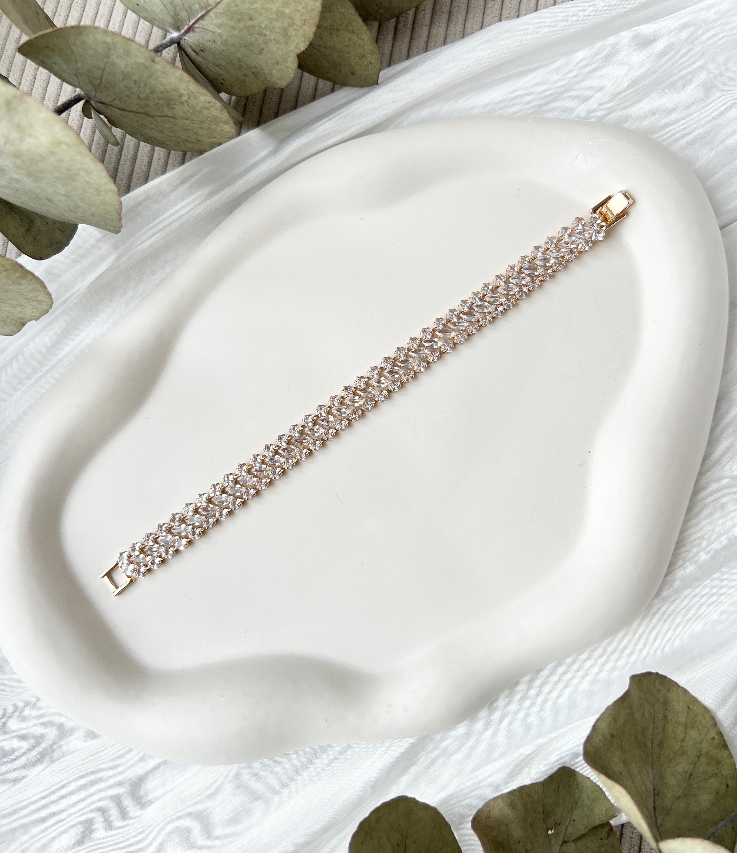 Armband, Gold, Brautarmband, feine Strasssteine, Brautschmuck