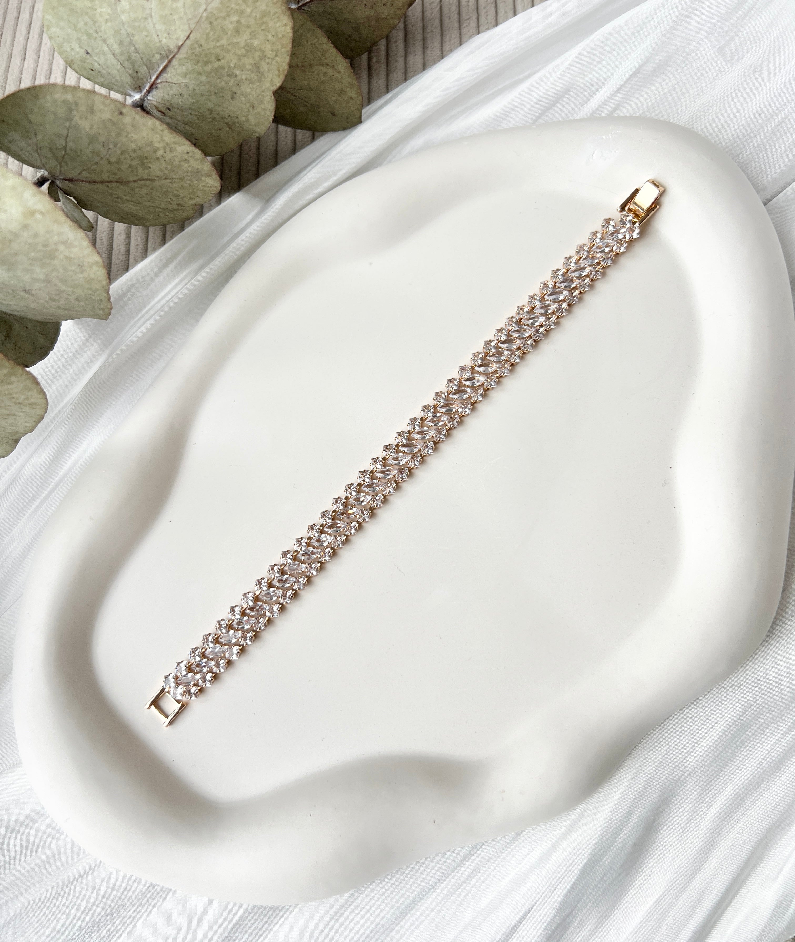 Armband, Gold, Brautarmband, feine Strasssteine, Brautschmuck