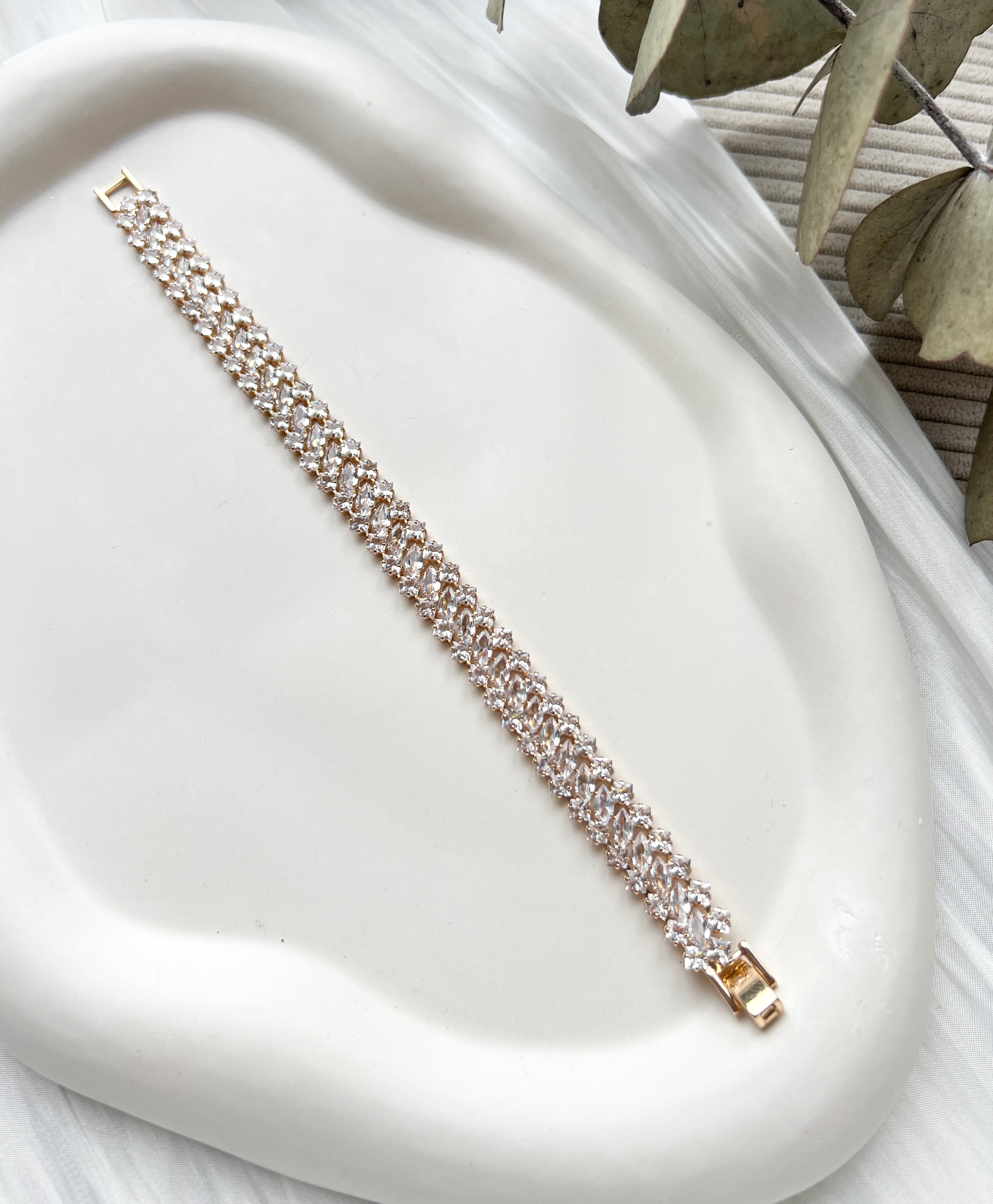 Armband, Gold, Brautarmband, feine Strasssteine, Brautschmuck