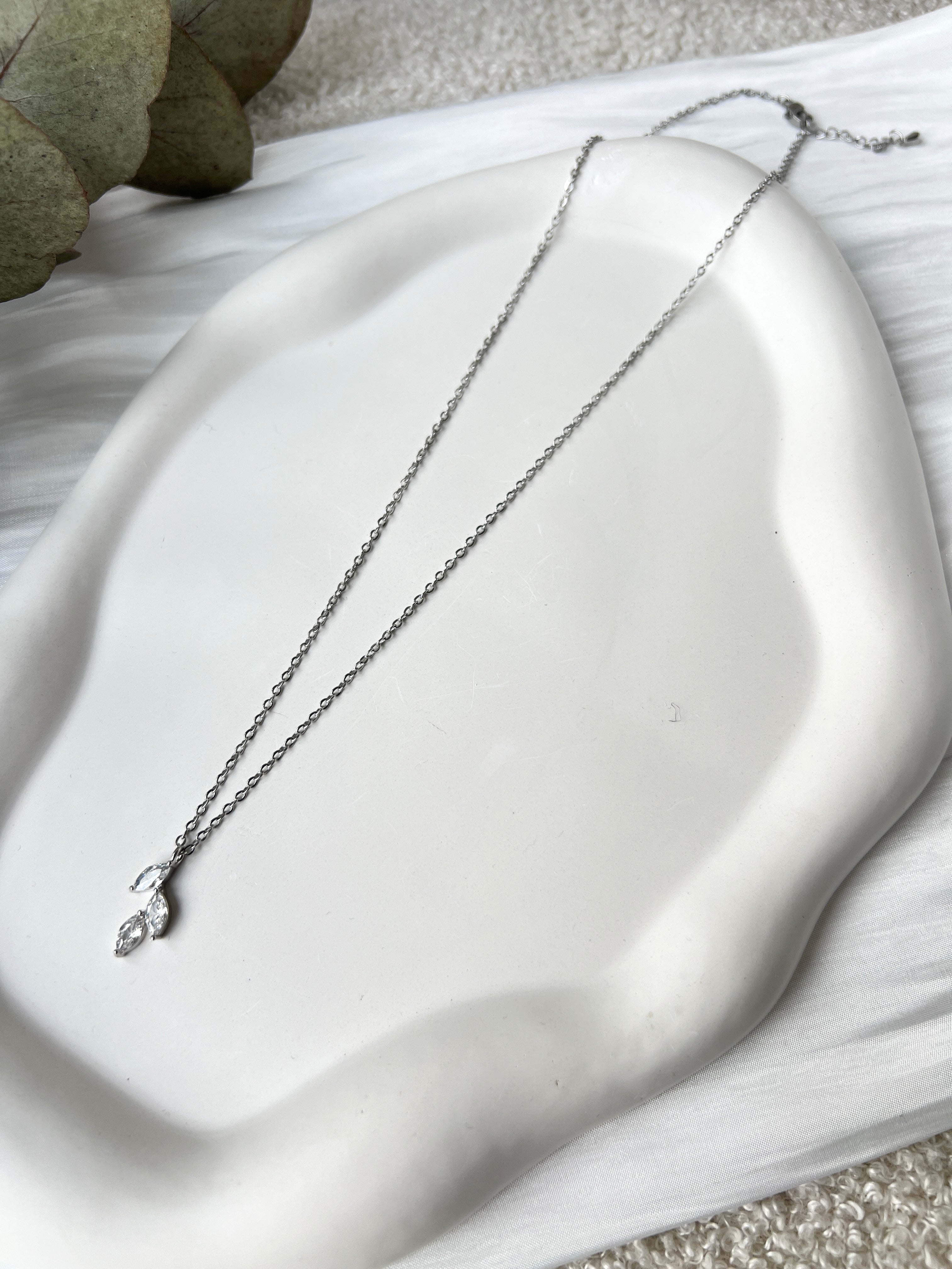 Brautset, Halskette und Ohrringe, funkelnde Zirkoniasteine, Perlenohrringe, Brautschmuck